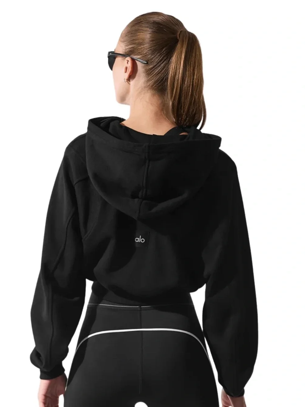 Alo Yoga Sweet Escape Cropped Zip Up Hoodie In Black